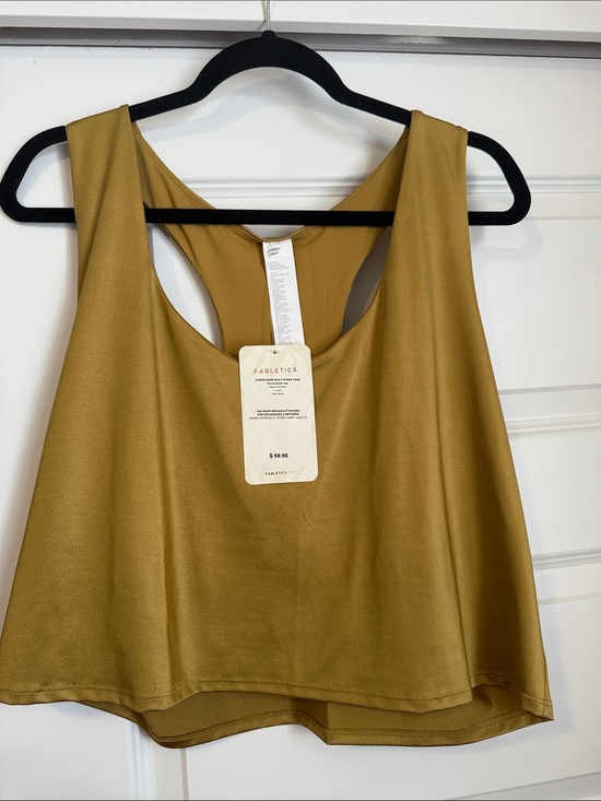 Fabletics Tops - Fabletics Gold Shine Built-In Bra Tank